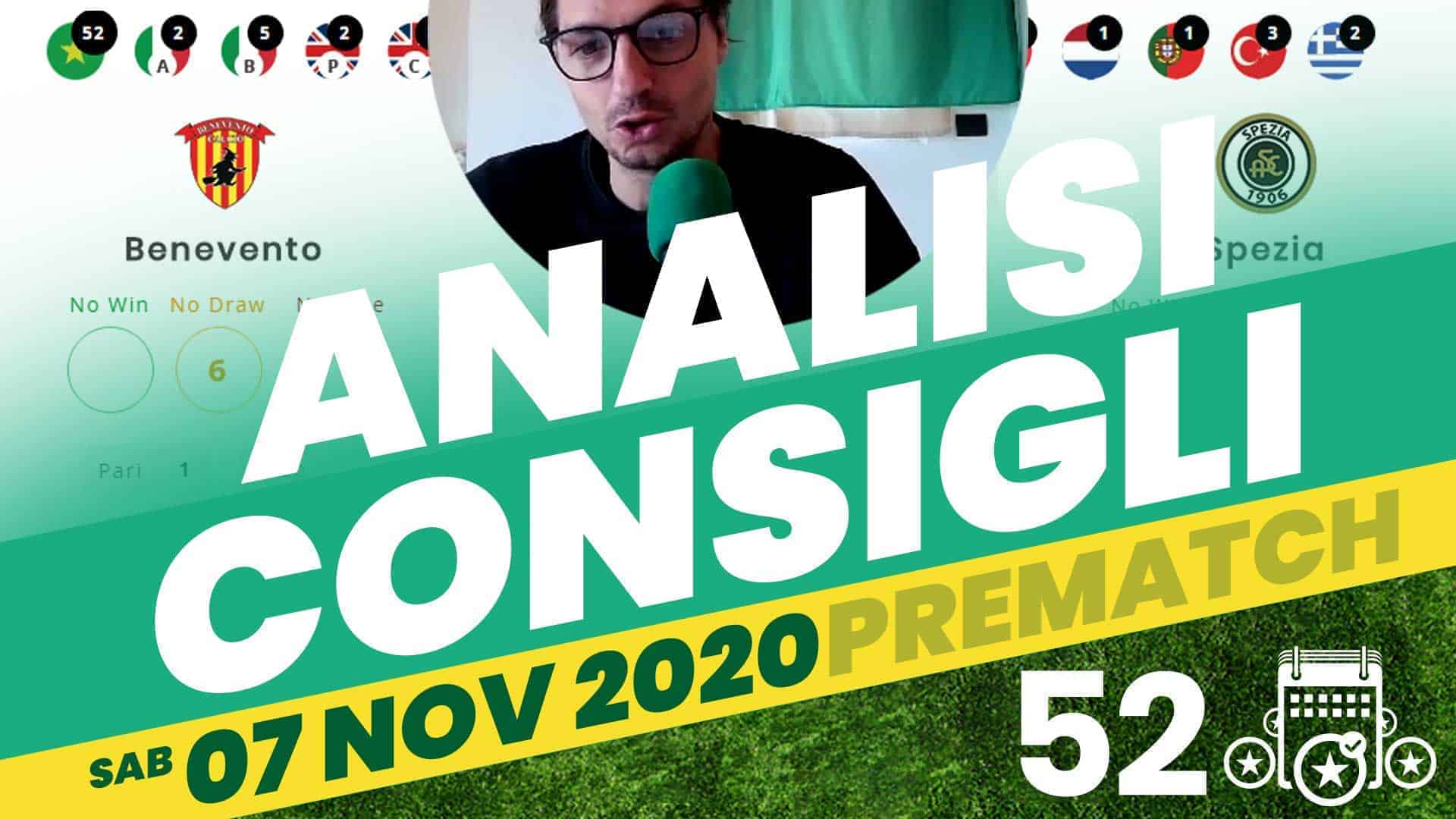 Pronostici Naturali Analisi Pre Partite Betting Scommesse Sabato 7 Novembre 2020