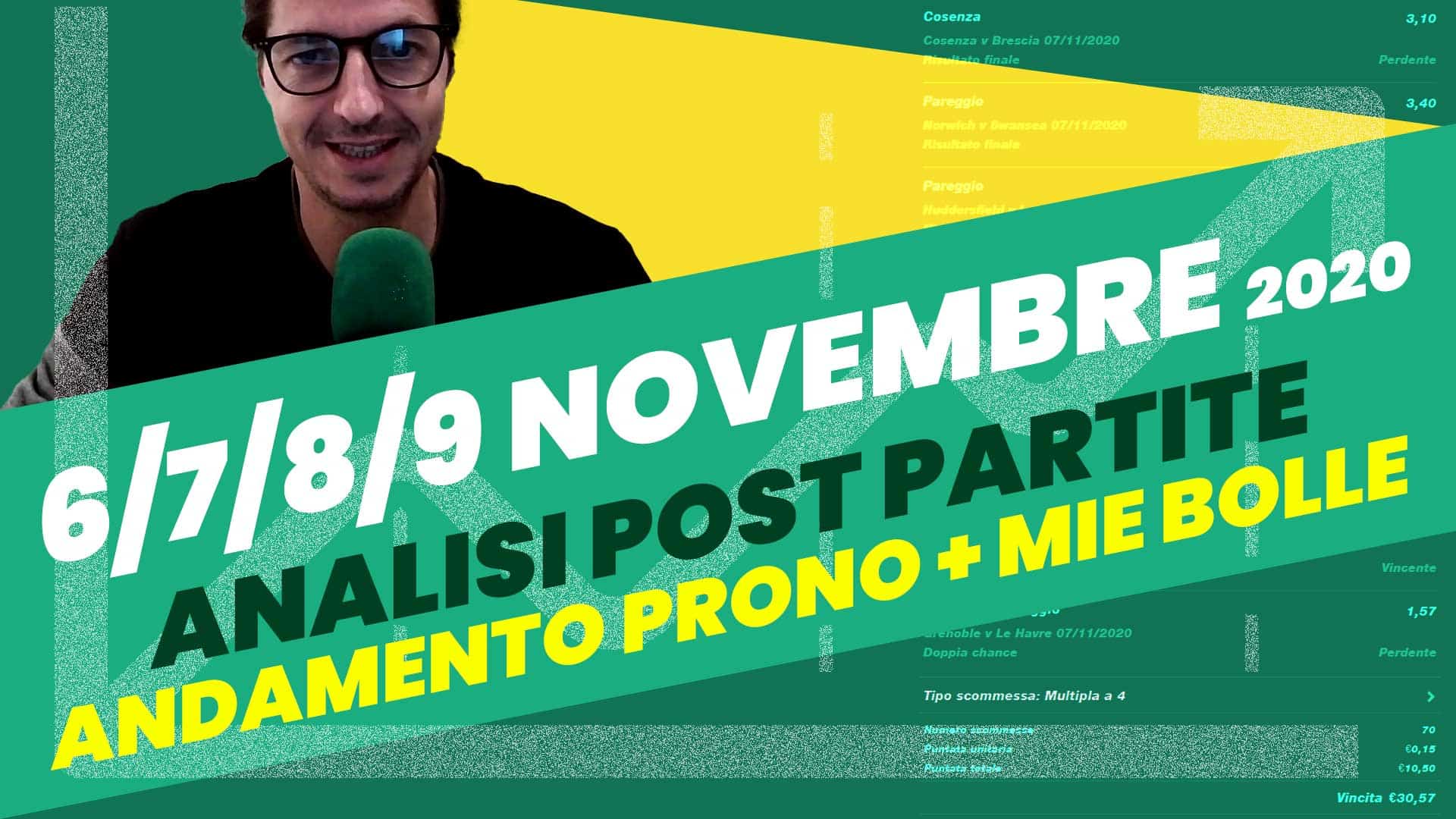 Pronostici Naturali Social YouTube Analisi Post Partite Bolle 6-9 Novembre 2020