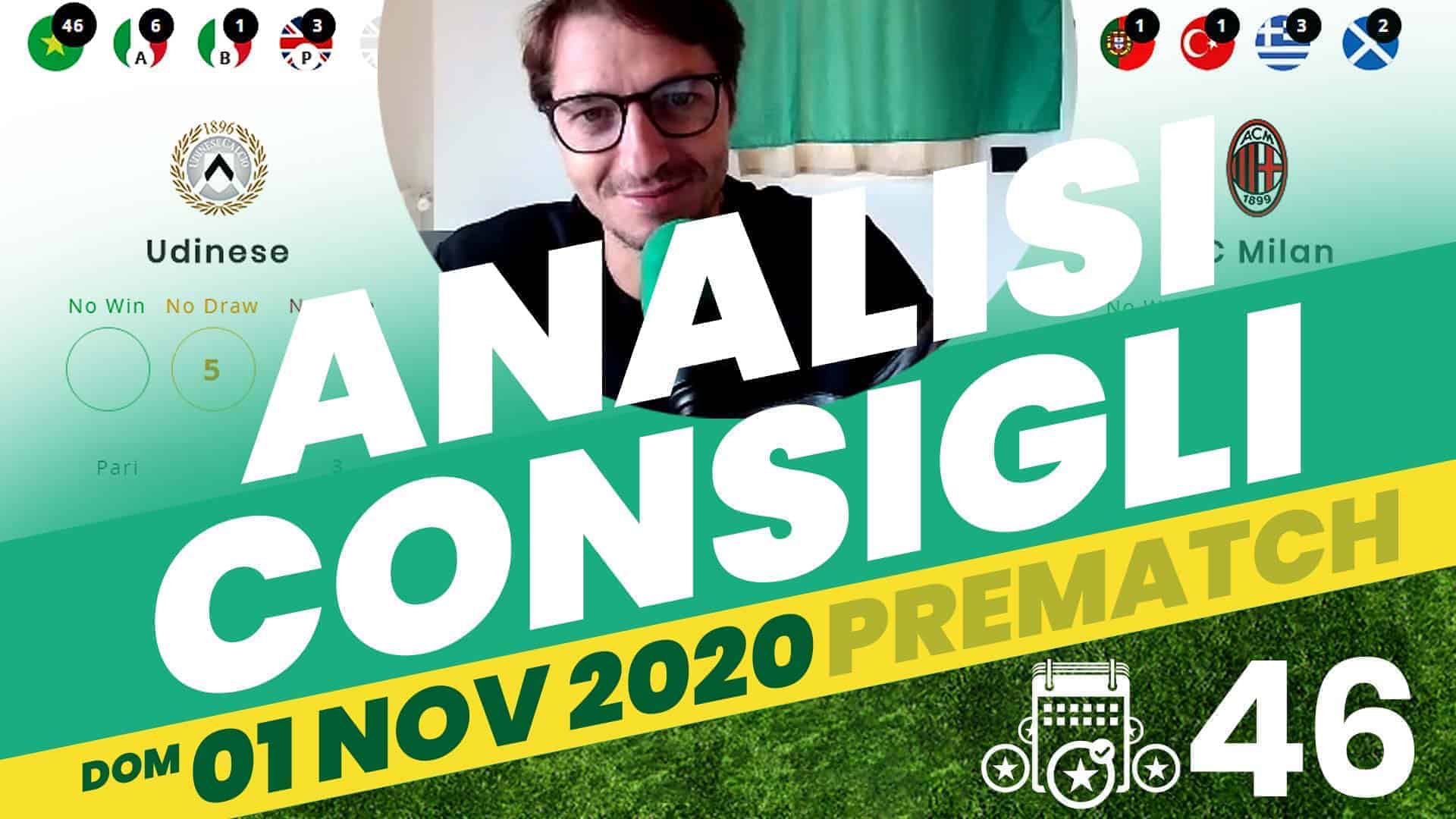 Pronostici Naturali Social YouTube Analisi Pre Partite Domenica 1 Nov 2020