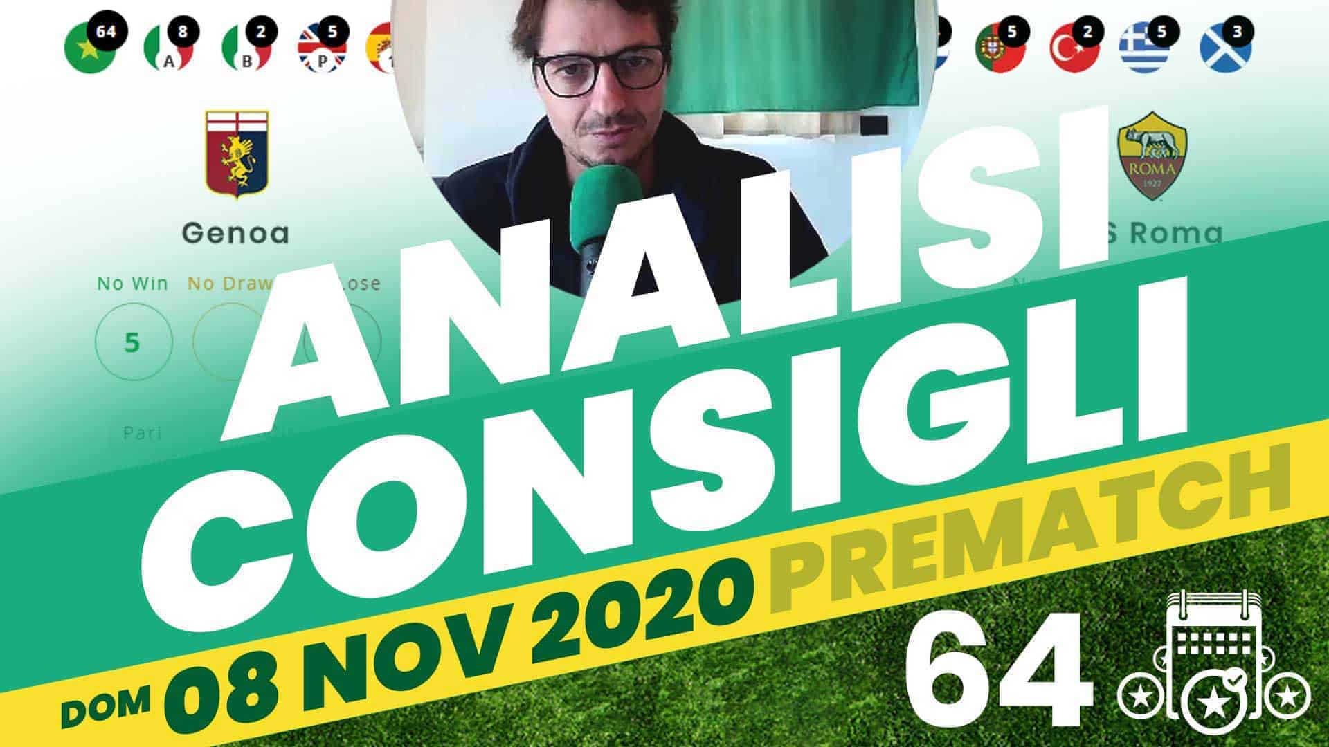 Pronostici Naturali Analisi Pre Partite Betting Scommesse Domenica 8 Novembre 2020