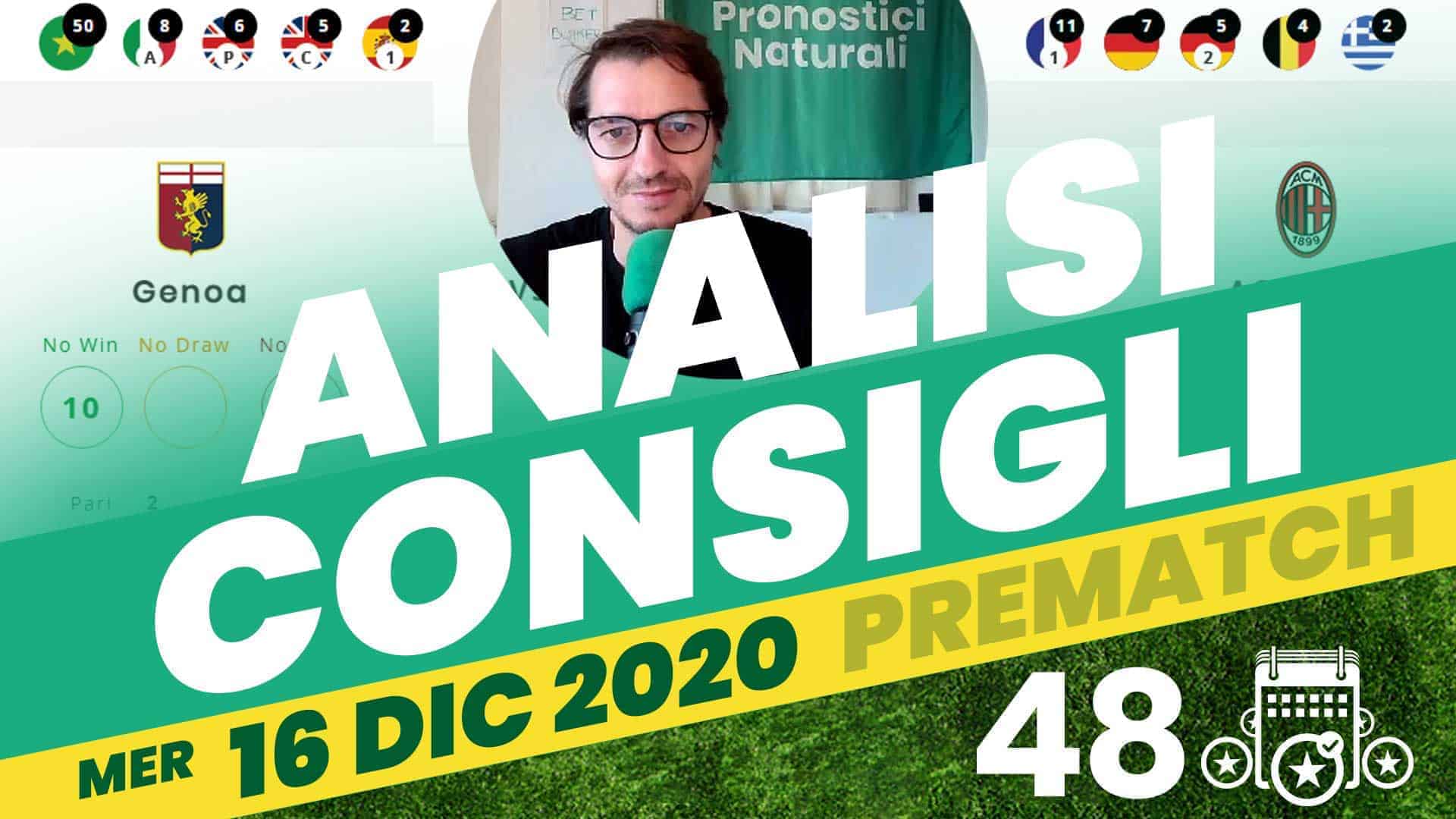 Pronostici Naturali Video Analisi Scommesse Betting Calcio Pre Partite Mercoledi 16 Dicembre 2020