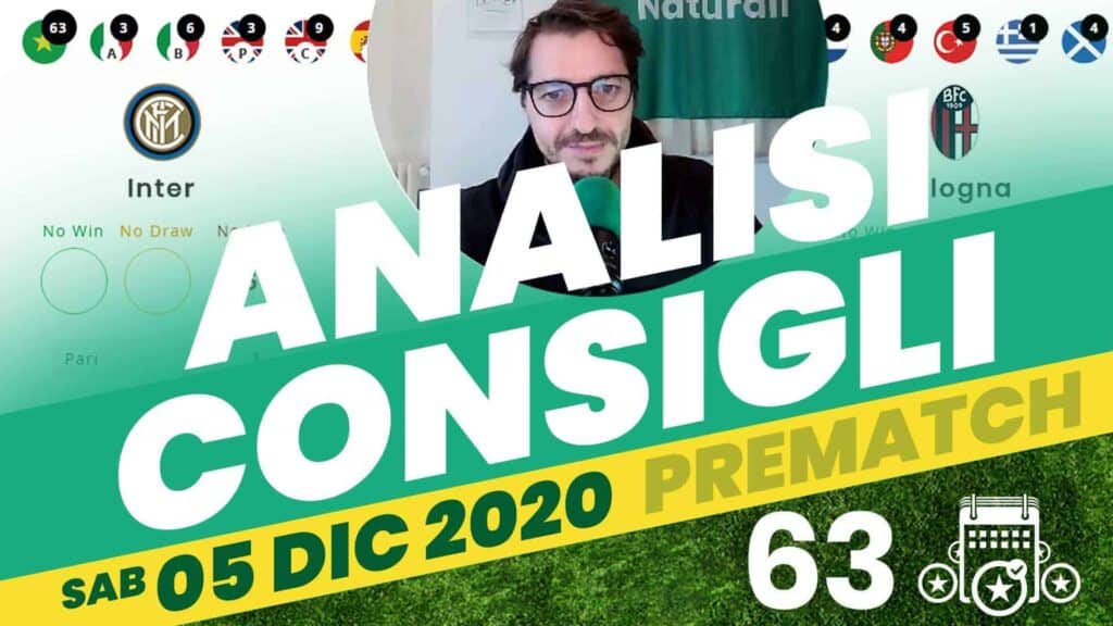 Pronostici Naturali Video Analisi Scommesse Betting Calcio Pre Partite Sabato 5 Dicembre 2020