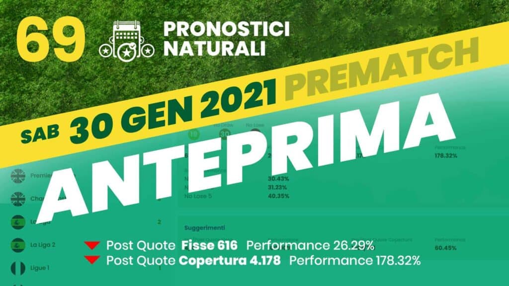 Pronostici Naturali Anteprima Scommesse Betting Calcio Anteprima Partite Sabato 30 Gennaio 2021