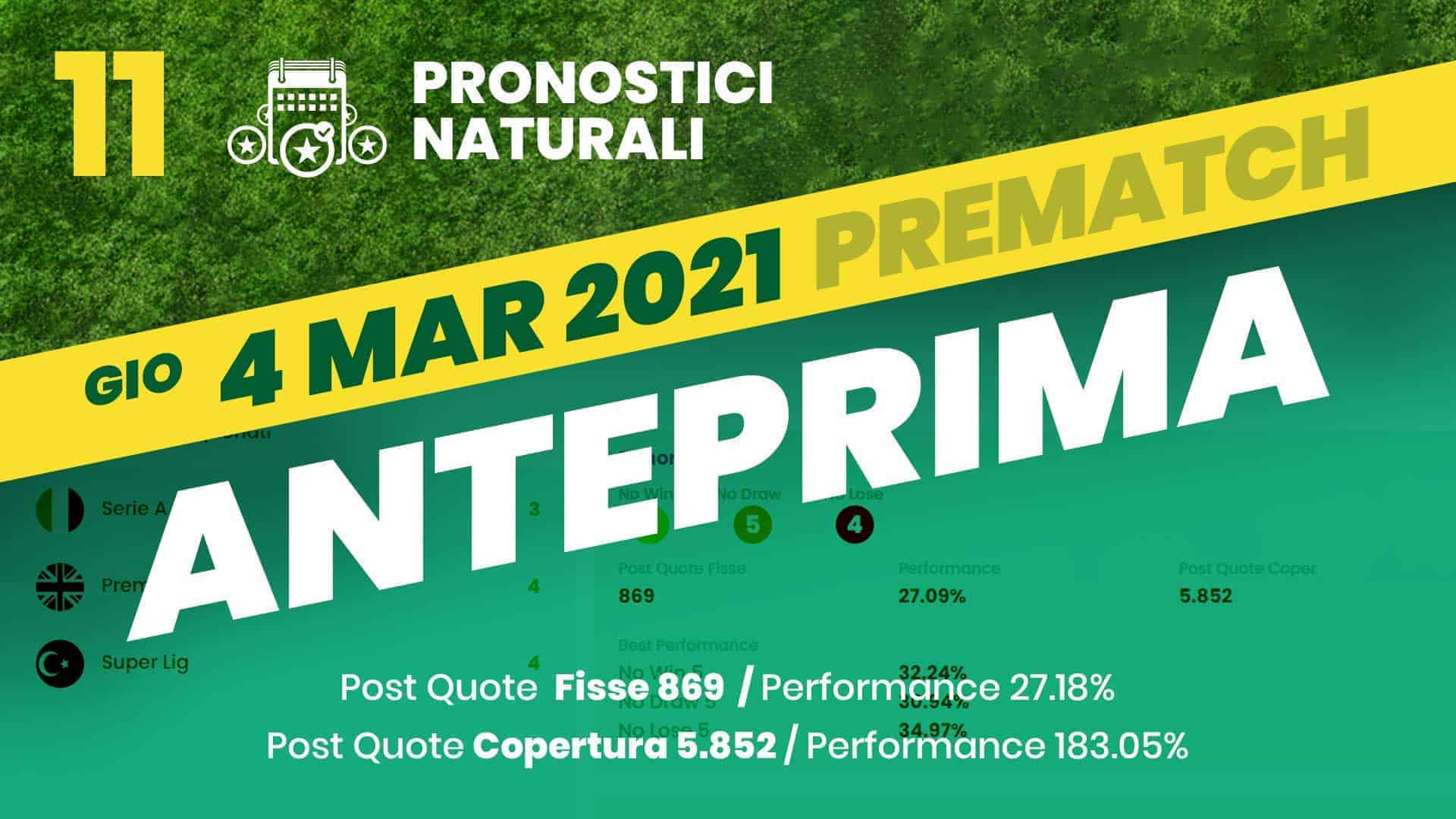 Pronostici Naturali Video Analisi Suggerimenti Scommesse Betting Calcio Partite Giovedi 4 Marzo 2021