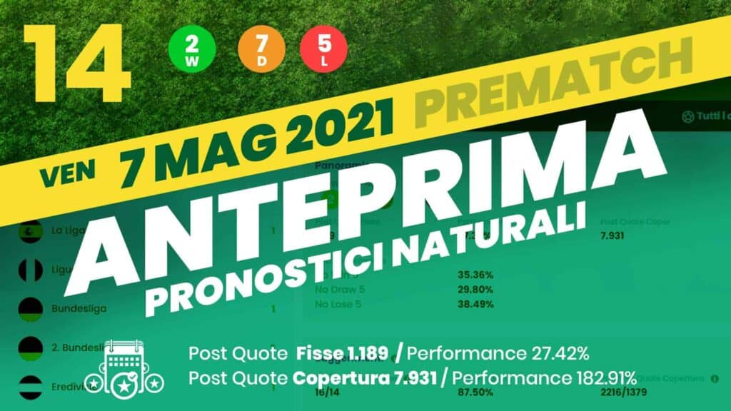 Pronostici Naturali Analisi Pre Partite Betting Scommesse Venerdi 7 Mag 2021