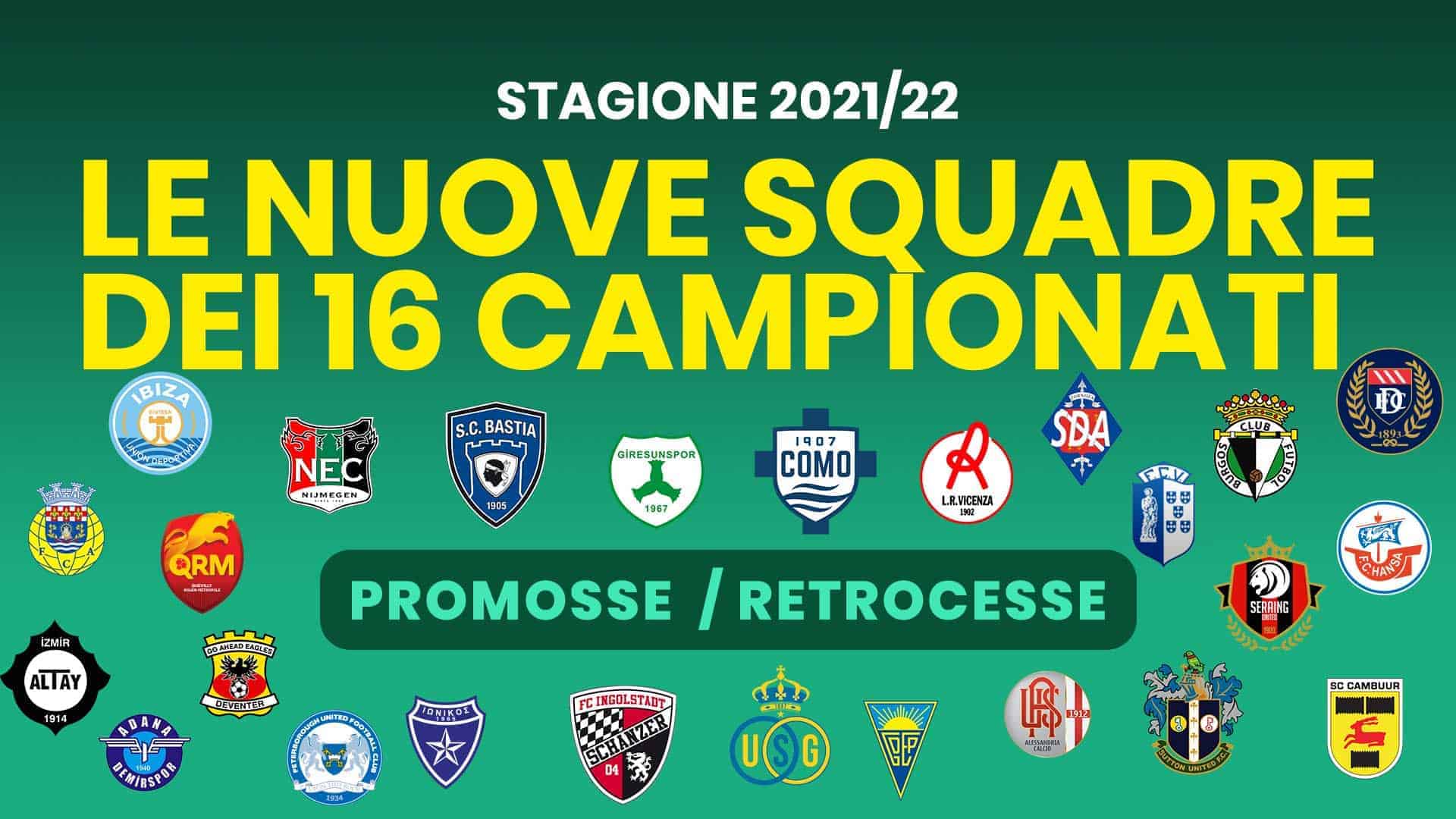 Pronostici Naturali Stagione 2021 22 Elenco Tutte Squadre 16 Campionati Promosse Retrocesse