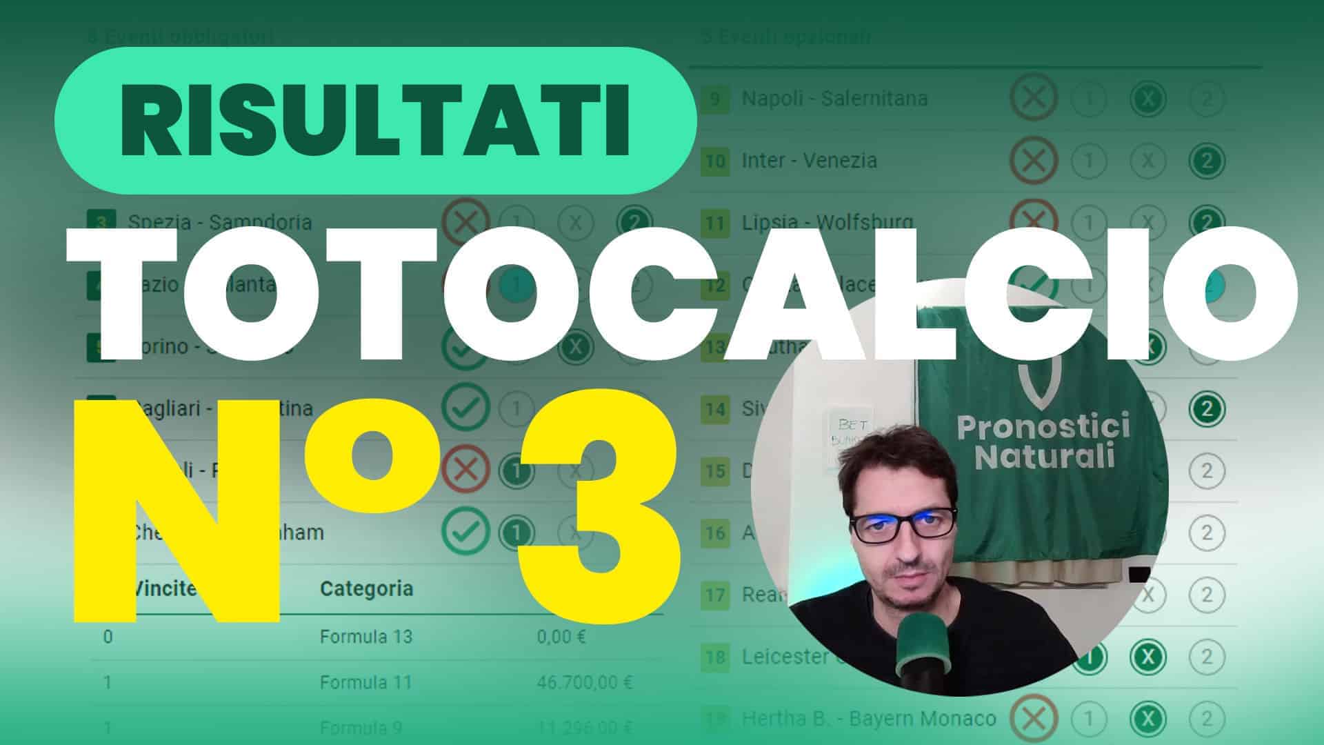 Pronostici Naturali Video Totocalcio Risultati Partite Concorso 003