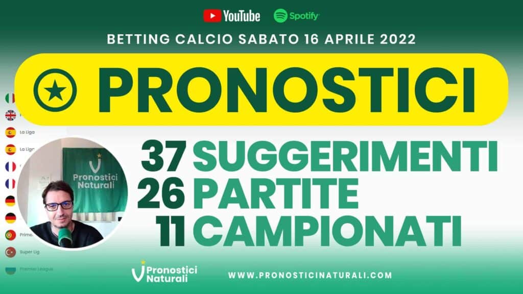 Pronostici Naturali Video Analisi Scommesse Betting Calcio Analisi Pre Partite Sabato 16 Aprile 2022