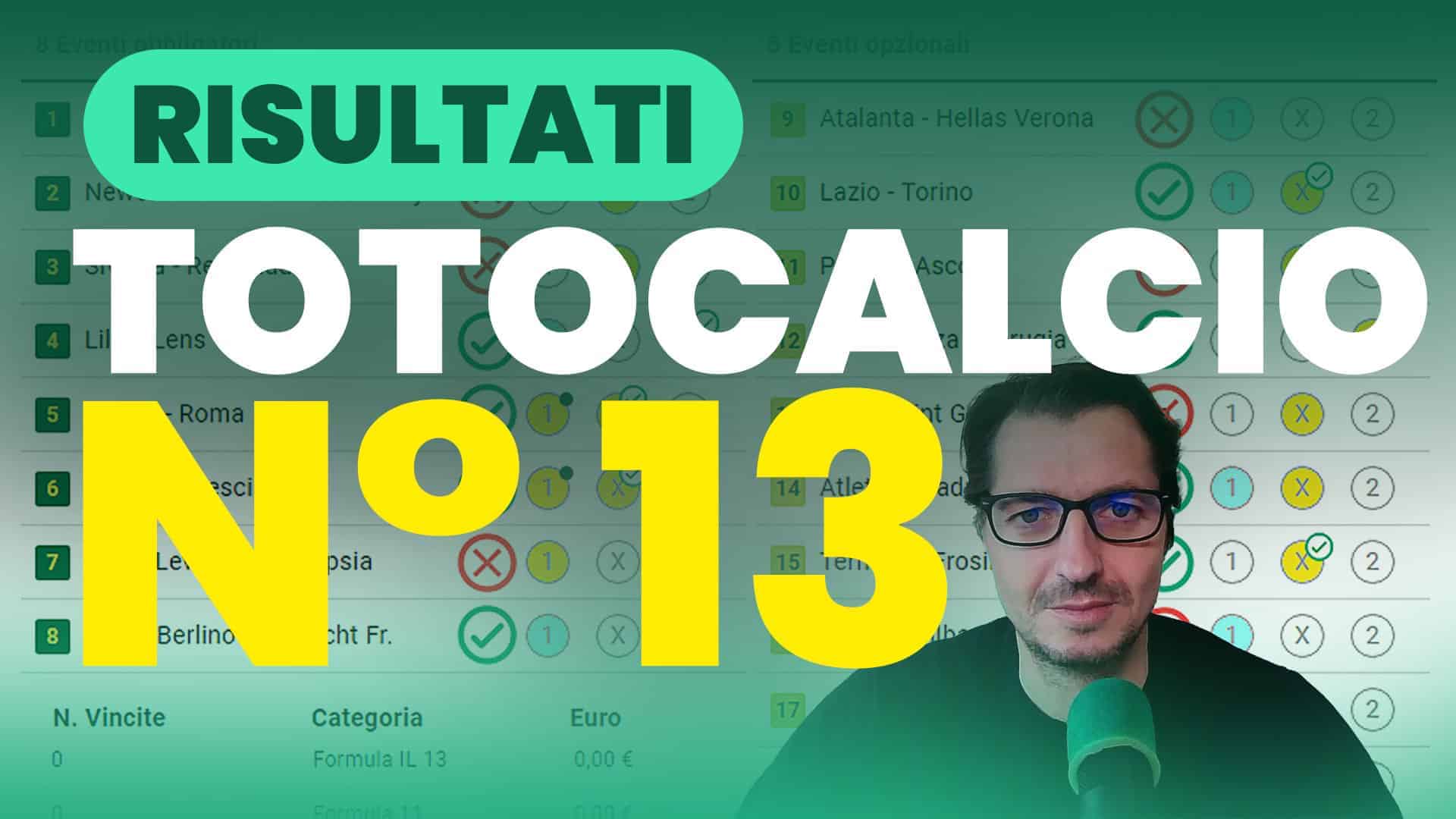 Pronostici Naturali Video Totocalcio Post Partite Concorso 13