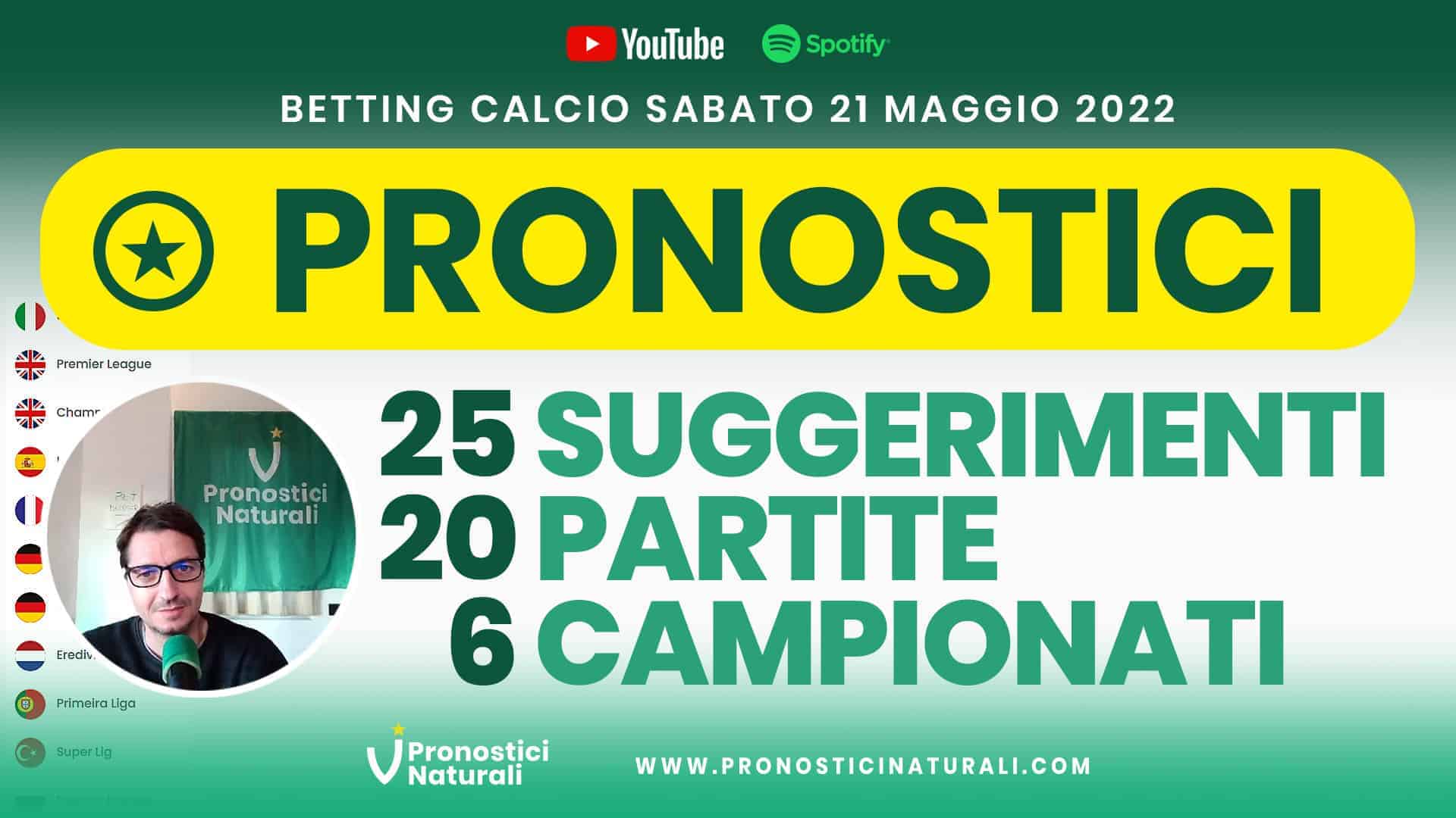 Pronostici Naturali Video Analisi Scommesse Betting Calcio Analisi Pre Partite Sabato 21 Maggio 2022