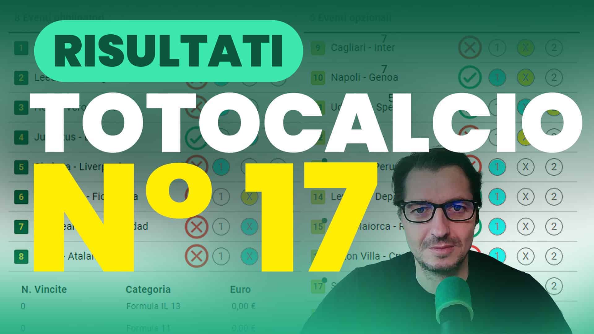 Pronostici Naturali Video Totocalcio Post Partite Concorso 17