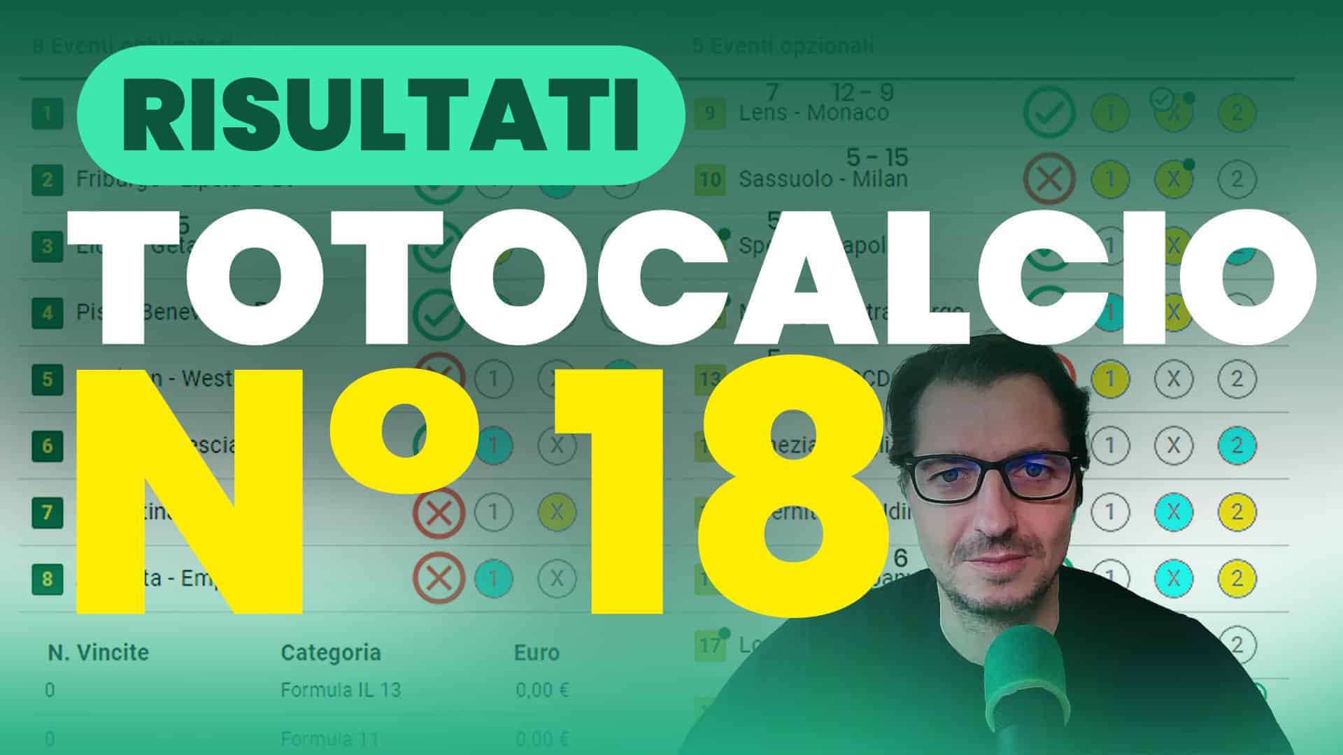 Pronostici Naturali Video Totocalcio Post Partite Concorso 18