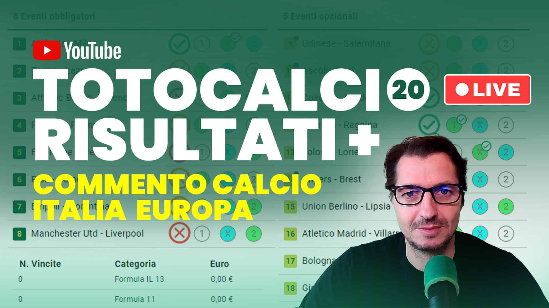 Pronostici Naturali Video Totocalcio Post Risultati Commento Concorso 20