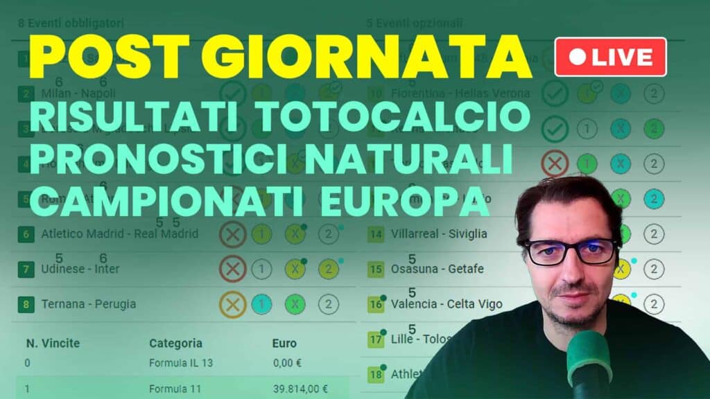 Pronostici Naturali Video Totocalcio Post Risultati Concorso 25