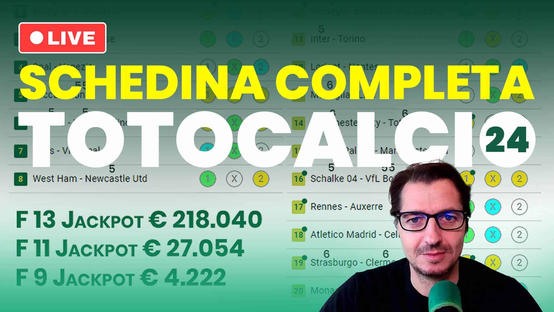 Pronostici Naturali Video Totocalcio Pre Partite Schedina Concorso 24