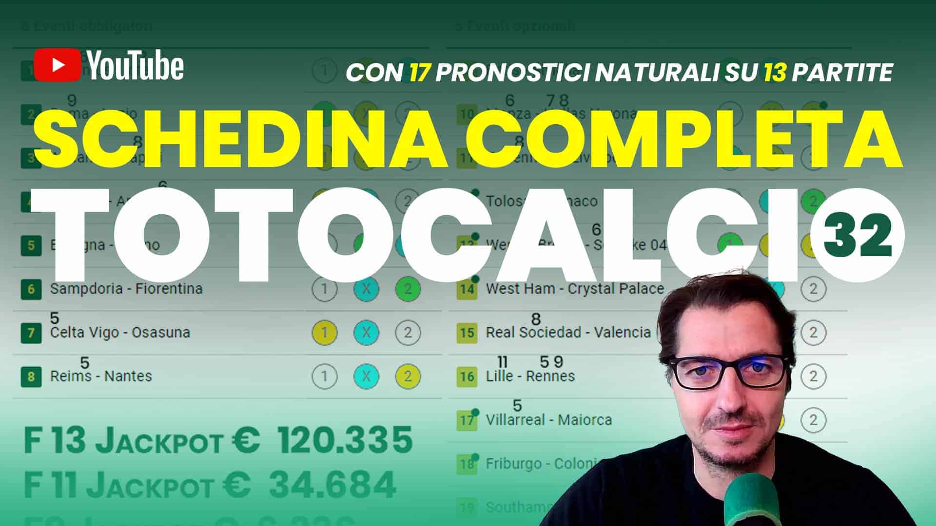 Pronostici Naturali Video Totocalcio Pre Partite Schedina Concorso 32