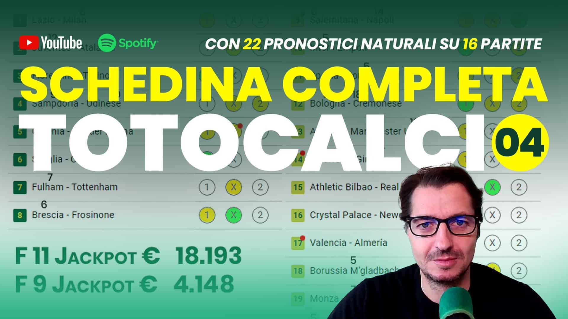 Pronostici Naturali Video Totocalcio Pre Partite Schedina 2023 Concorso 4