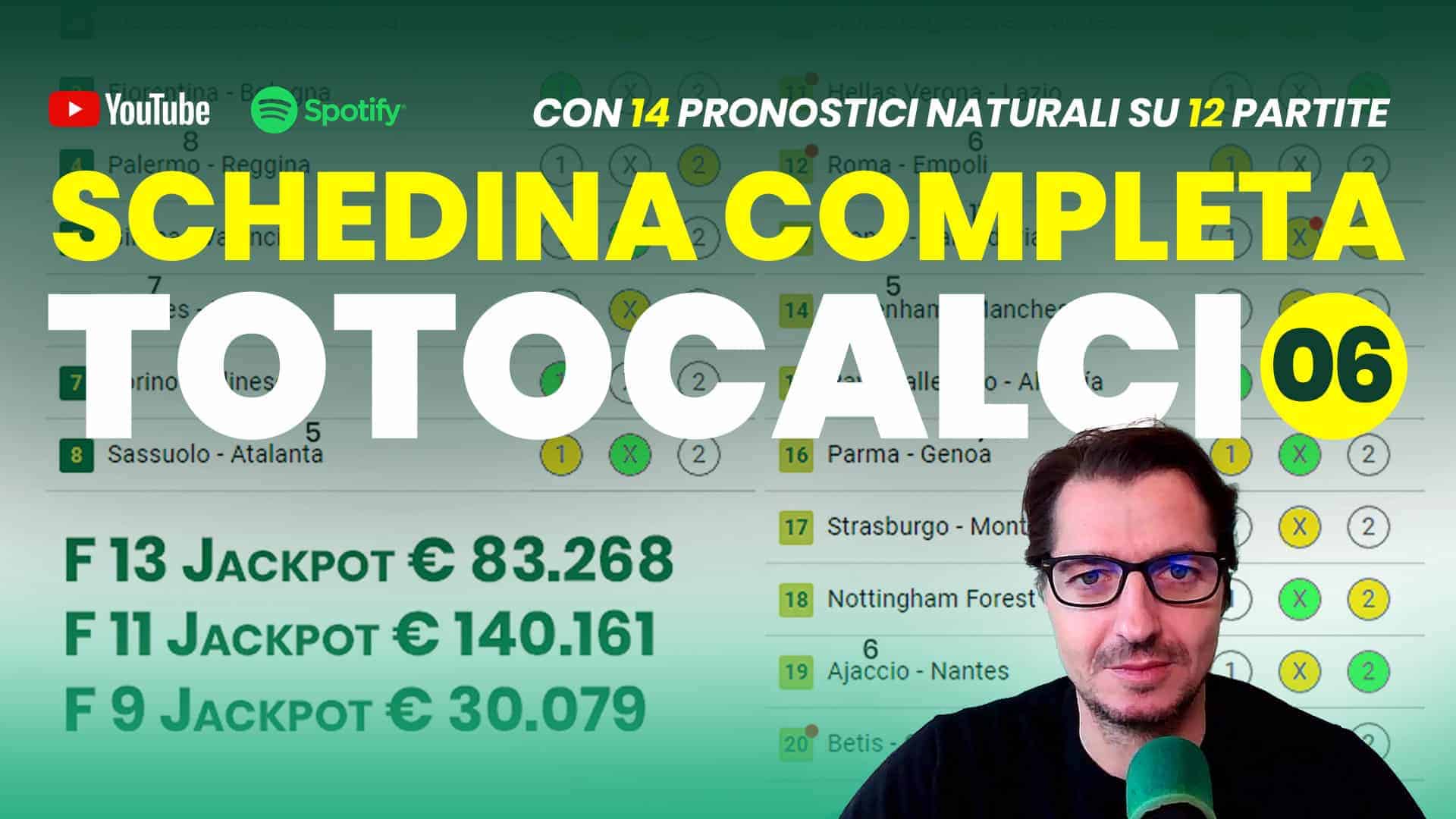 Pronostici Naturali Video Totocalcio Pre Partite Schedina 2023 Concorso 6