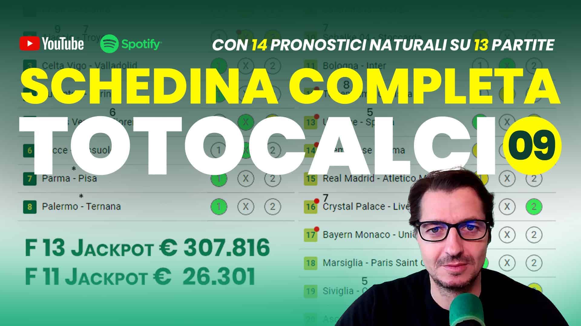 Pronostici Naturali Video Totocalcio Pre Partite Schedina 2023 Concorso 9