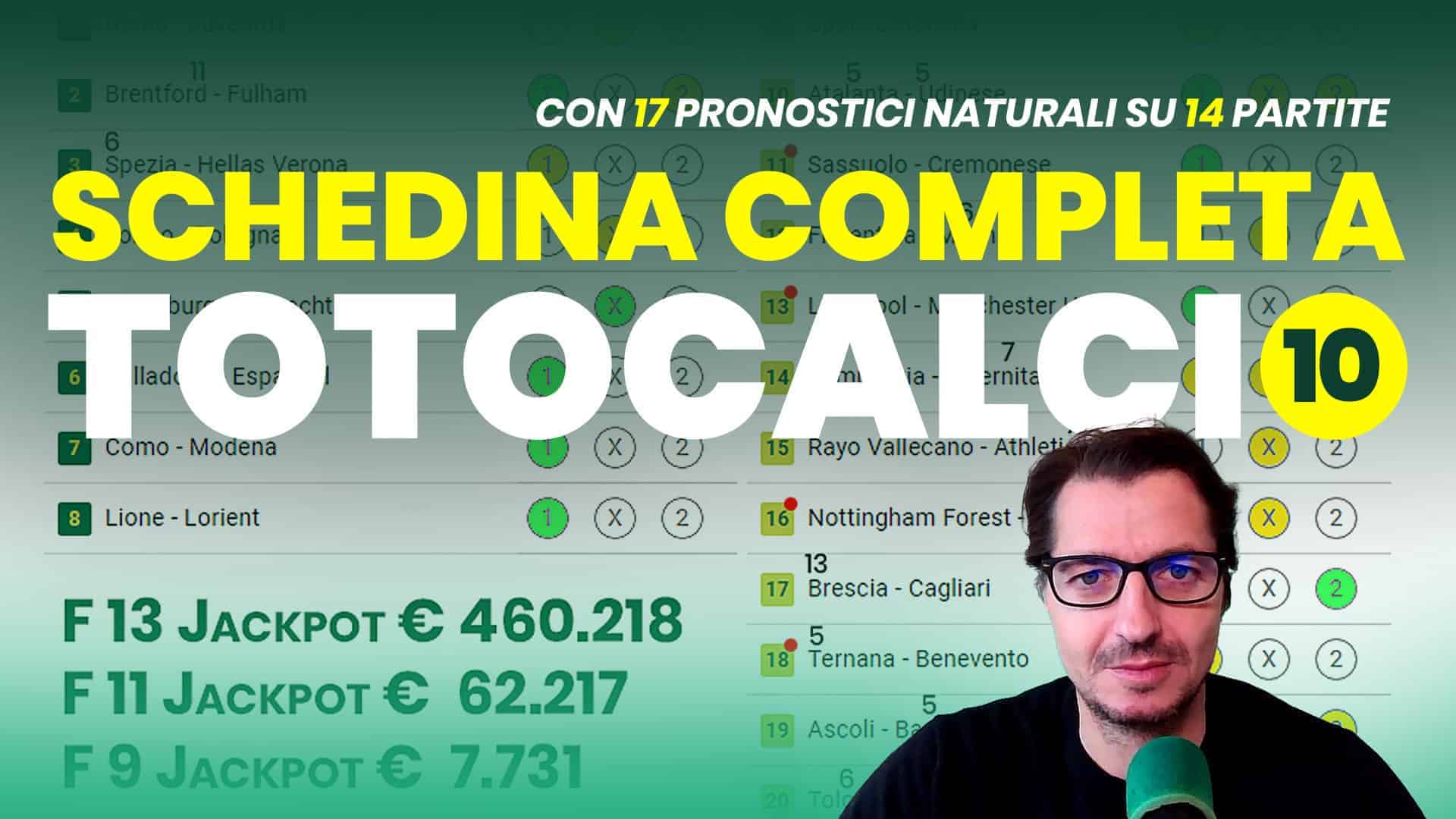 Pronostici Naturali Video Totocalcio Pre Partite Schedina 2023 Concorso 10