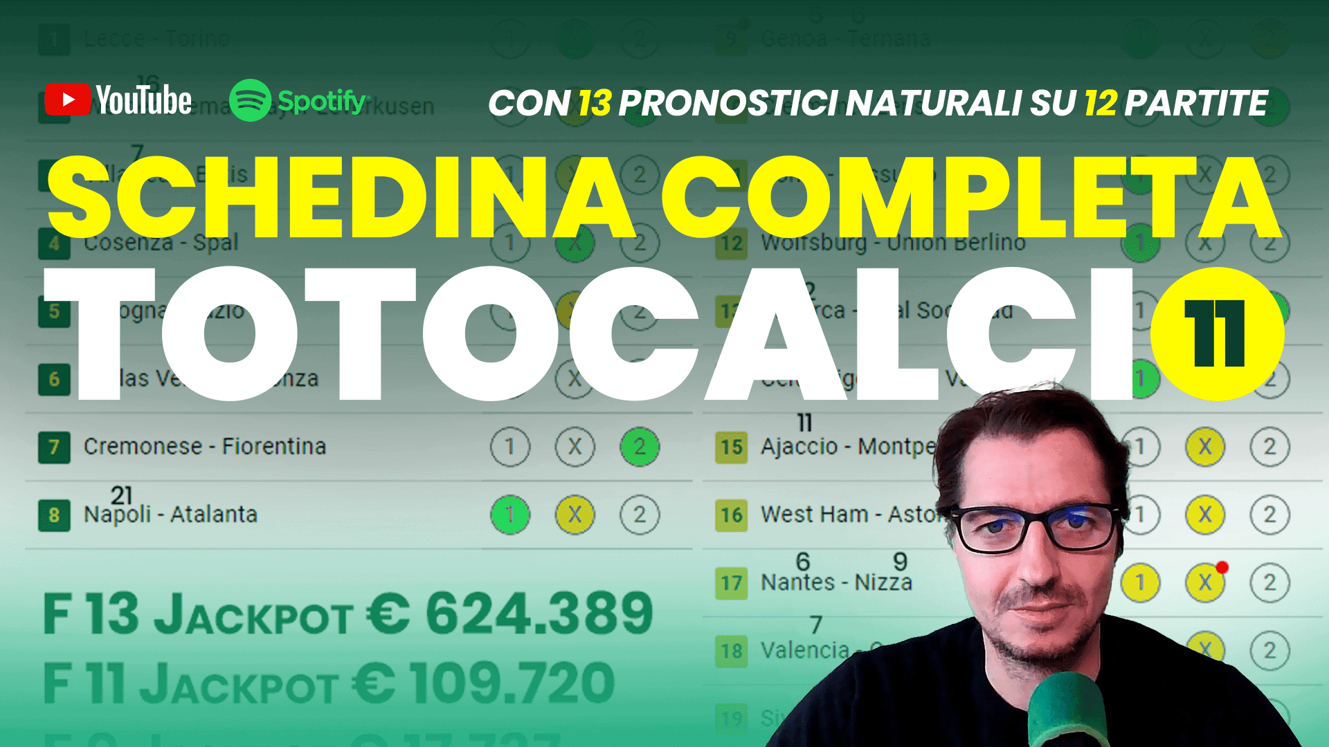 Pronostici Naturali Video Totocalcio Pre Partite Schedina 2023 Concorso 11