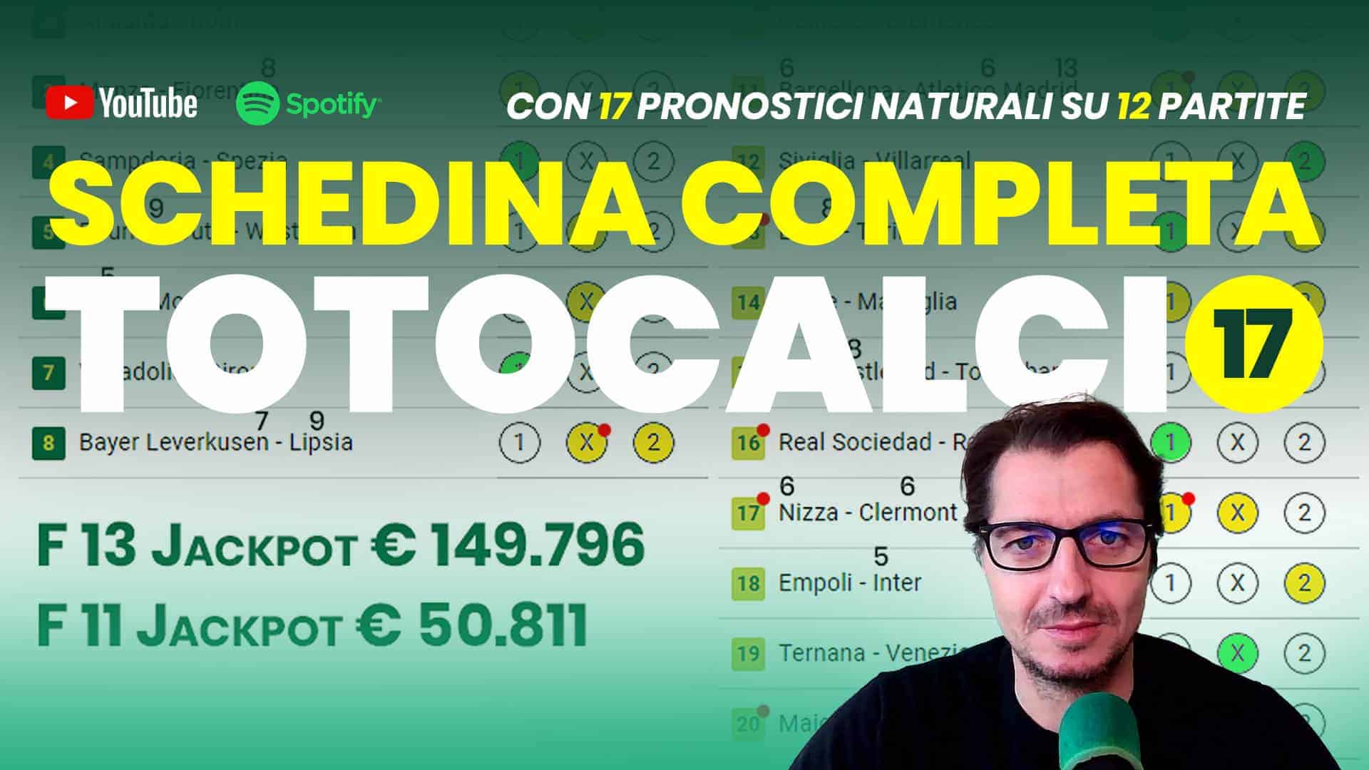 Pronostici Naturali Video Totocalcio Pre Partite Schedina 2023 Concorso 17