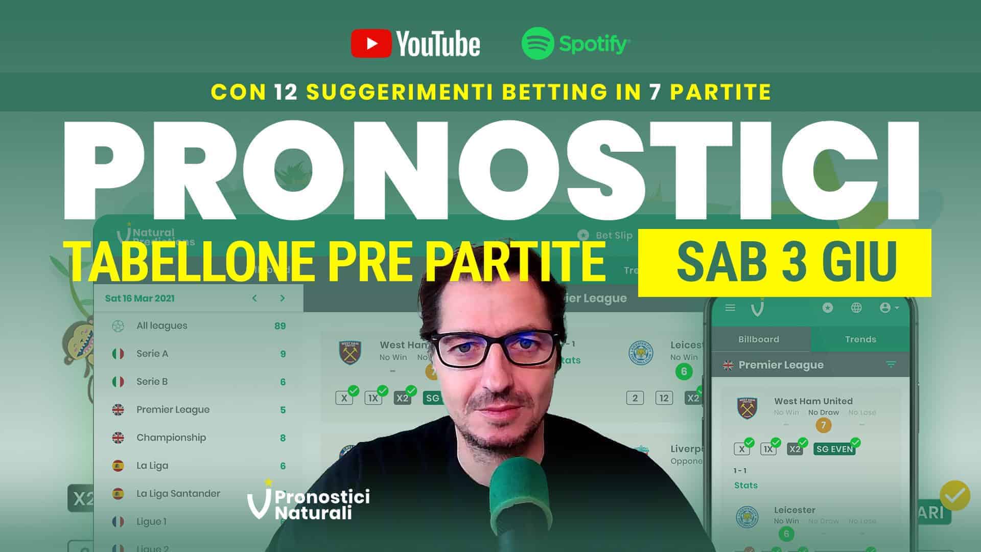 Pronostici Naturali Video Analisi Scommesse Betting Calcio Pre Partite Sabato 3 Giugno 2023