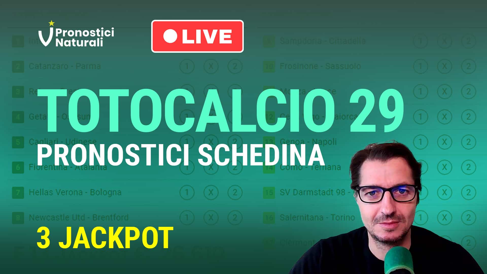 Pronostici Naturali Video Totocalcio Pre Partite Schedina 2023 Concorso 29