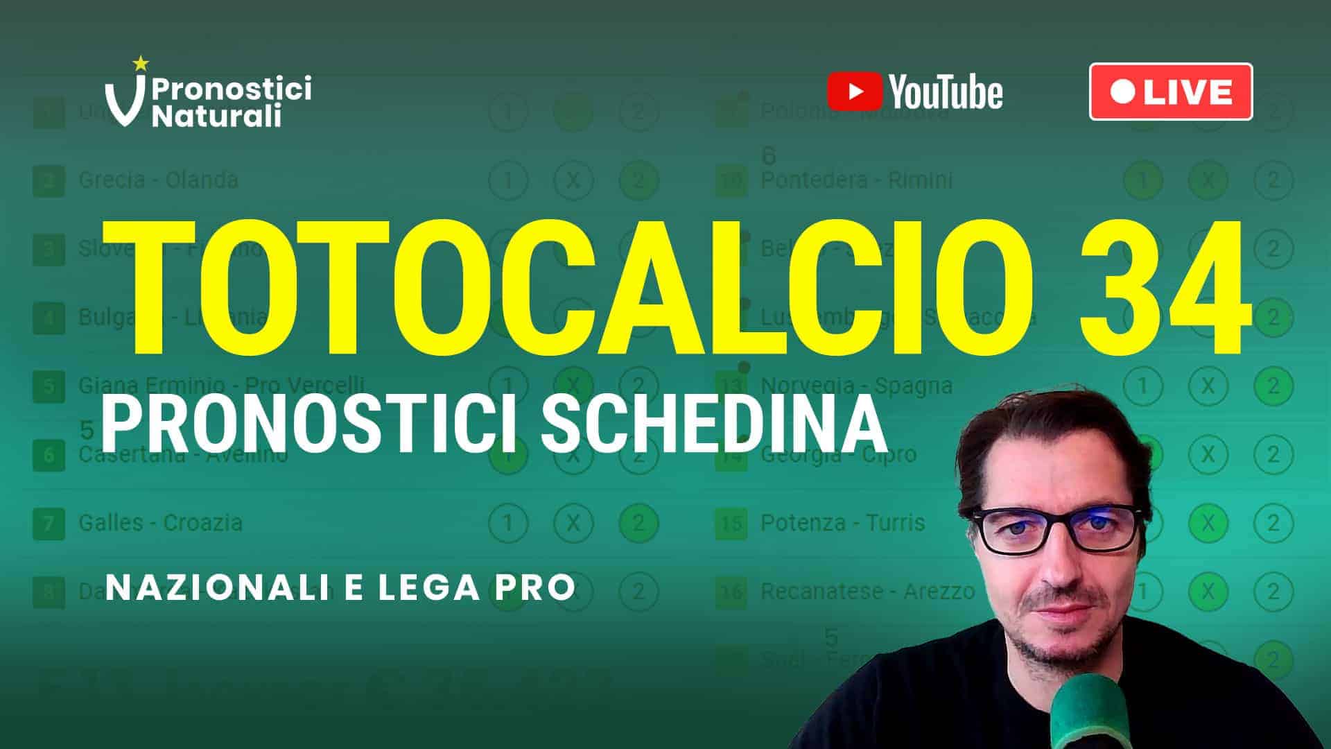 Pronostici Naturali Video Totocalcio Pre Partite Schedina 2023 Concorso 33