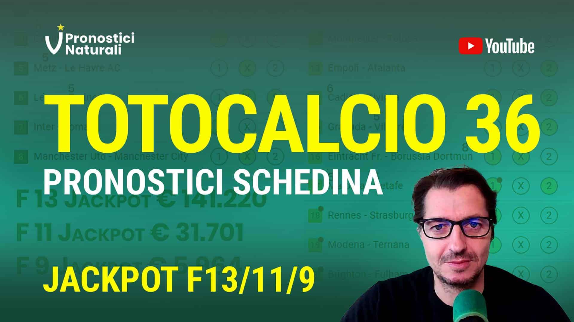 Pronostici Naturali Video Totocalcio Pre Partite Schedina 2023 Concorso 36