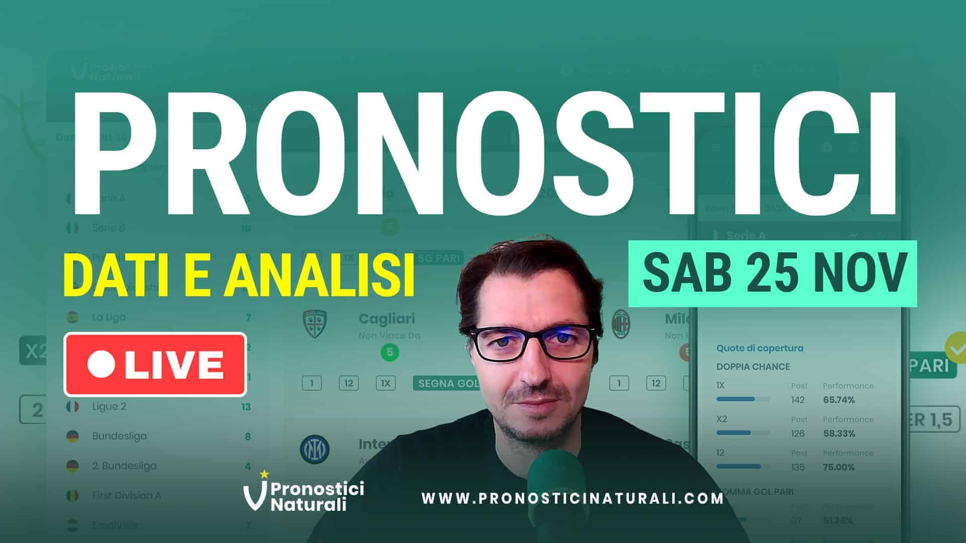 Pronostici Naturali Video Analisi Suggerimenti Betting Bolle Calcio Pre Partite Sabato 25 Novembre 2023