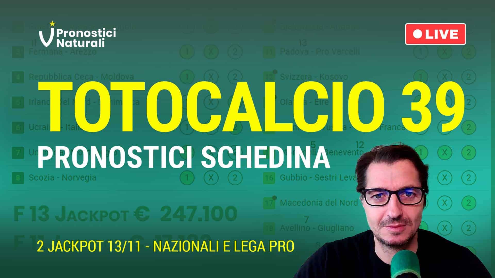 Pronostici Naturali Video Totocalcio Pre Partite Schedina 2023 Concorso 39