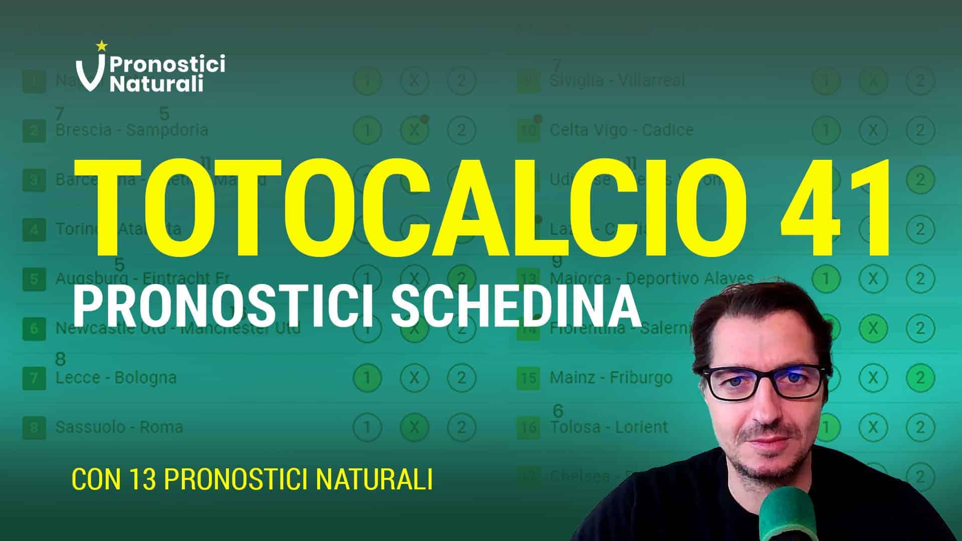 Pronostici Naturali Video Totocalcio Pre Partite Schedina 2023 Concorso 41