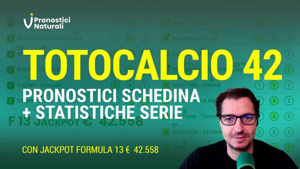 Pronostici Naturali Video Totocalcio Pre Partite Schedina 2023 Concorso 42