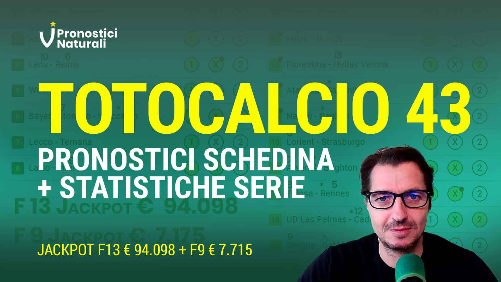 Pronostici Naturali Video Totocalcio Pre Partite Schedina 2023 Concorso 43