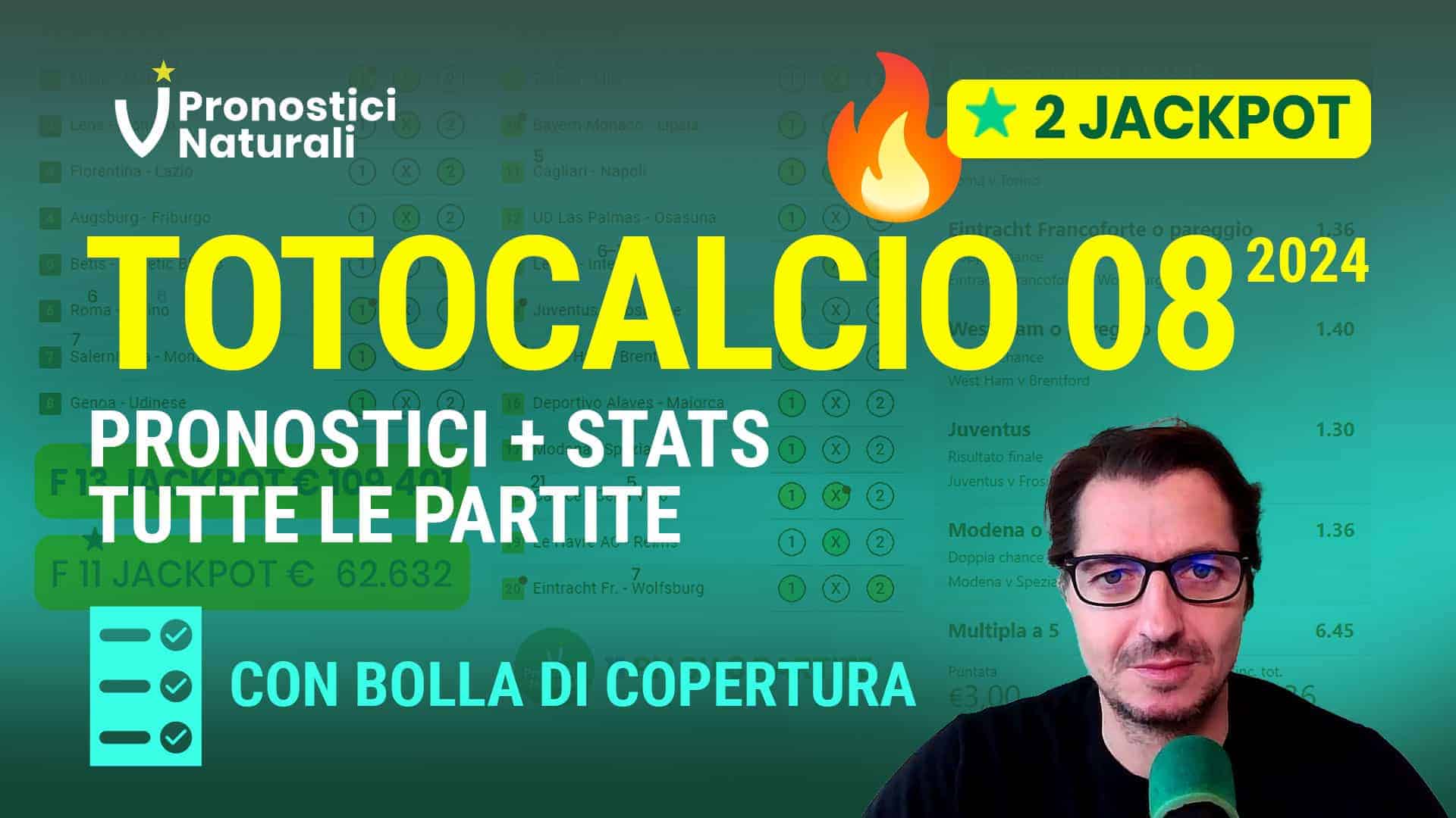 Pronostici Naturali Video Totocalcio Pre Partite Schedina 2024 Concorso 08