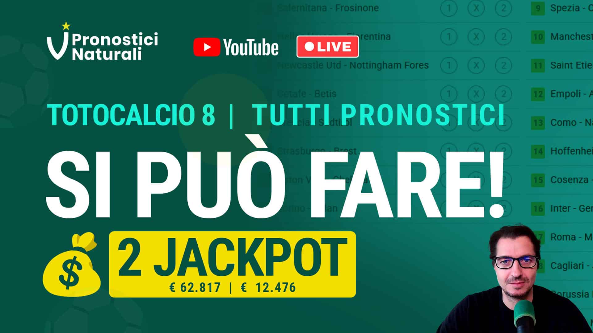 Pronostici Totocalcio Schedina Concorso 8 2025
