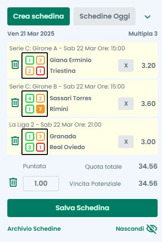 Pronostici Naturali Tutorial Schedina